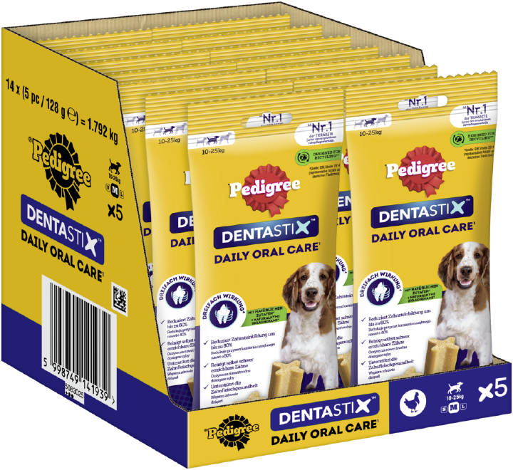Pedigree Hundeleckerli DentaStix Daily Oral Care für mittlere Hunde